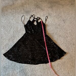 Lulu's Black Sequin Mini Dress